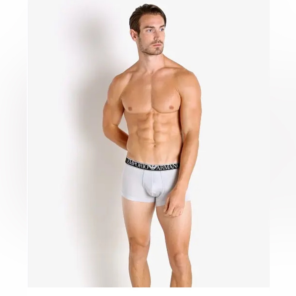 Mens emporio Armani shiny silver trunks